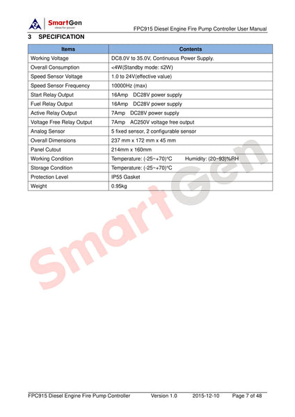 SmartGen FPC915 Diesel Driven Fire Pump Controller