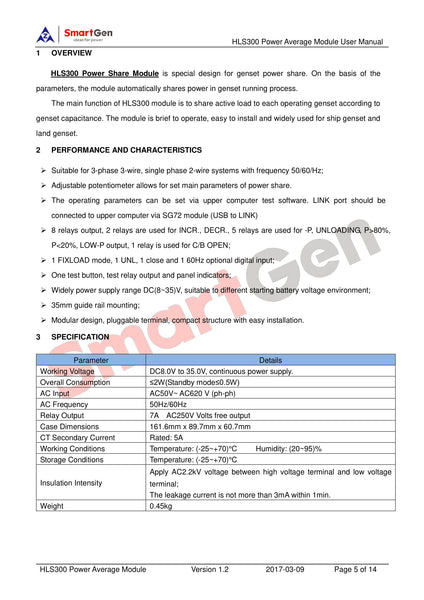 SmartGen HLS300 Power Share Module