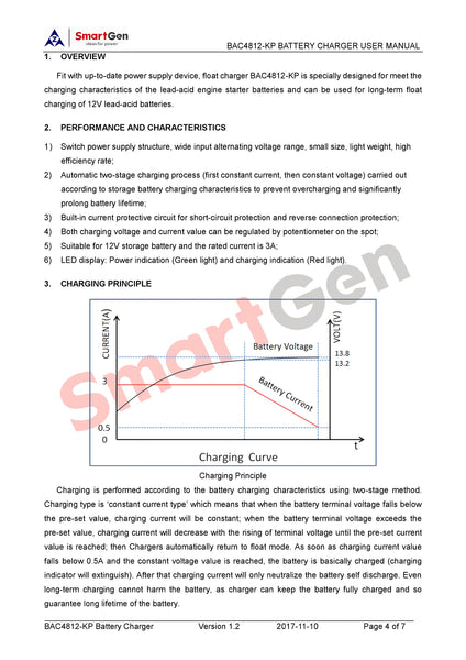 SmartGen BAC4812-KP Battery Charger
