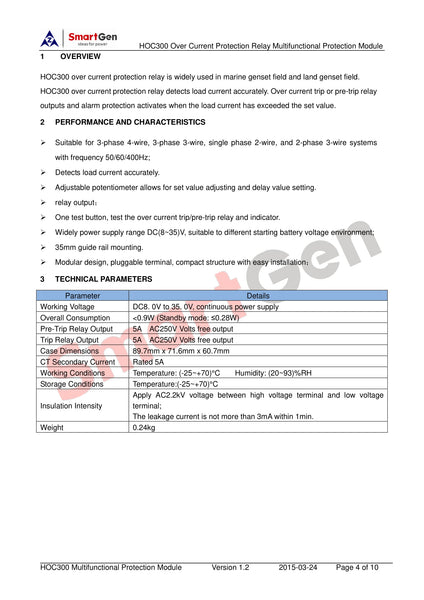 SmartGen HOC300 Over Current Protection Module