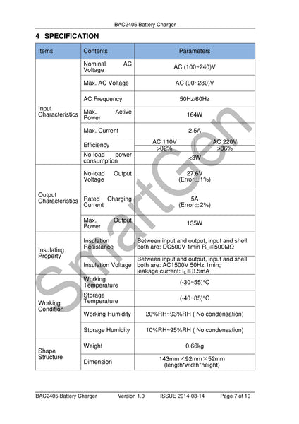 SmartGen BAC2405 Battery Charger